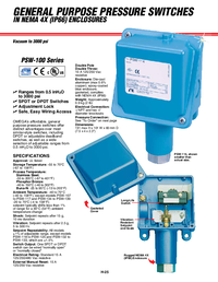 Thumbnail of document Data Sheet - PSW-104 General Purpose Industrial Pressure Switch